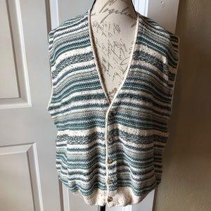 Pendleton Striped Cotton Sweater Vest